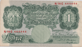 ONE POUND BANKNOTE BANK OF ENGLAND BEALE £1 - 165 - £1 BANKNOTE - Cambridgeshire Coins