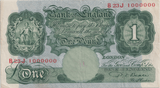 ONE POUND BANKNOTE BANK OF ENGLAND BEALE £1 - 170 - £1 BANKNOTE - Cambridgeshire Coins