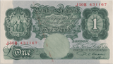ONE POUND BANKNOTE BANK OF ENGLAND BEALE £1 - 176 - £1 BANKNOTE - Cambridgeshire Coins