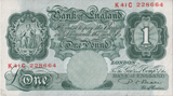 ONE POUND BANKNOTE BANK OF ENGLAND BEALE £1 - 202 - £1 BANKNOTE - Cambridgeshire Coins