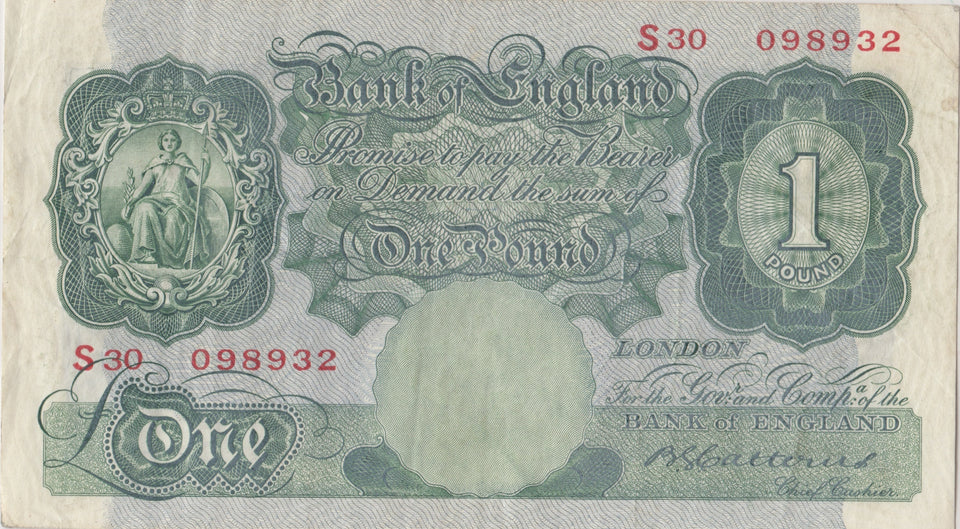 ONE POUND BANKNOTE BANK OF ENGLAND CATTERNS £1 - 116 - £1 BANKNOTE - Cambridgeshire Coins
