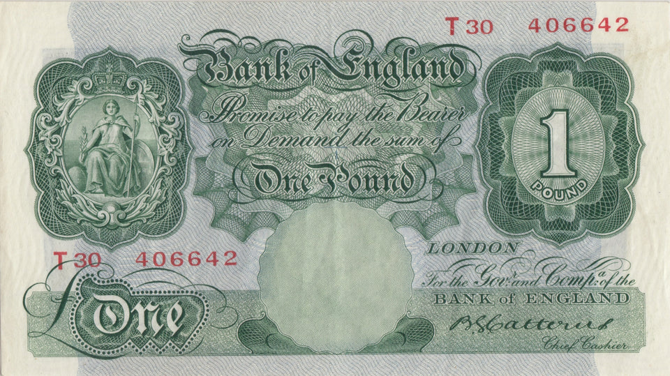 ONE POUND BANKNOTE BANK OF ENGLAND CATTERNS £1 - 38 - £1 BANKNOTE - Cambridgeshire Coins