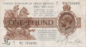 ONE POUND BANKNOTE BANK OF ENGLAND FISHER £1-203 - £1 BANKNOTE - Cambridgeshire Coins
