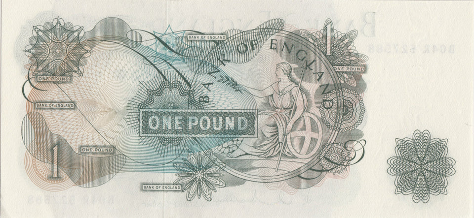 ONE POUND BANKNOTE BANK OF ENGLAND HOLLOM £1 - 98 - £1 BANKNOTE - Cambridgeshire Coins
