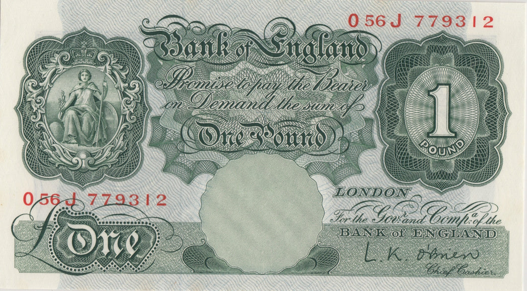 ONE POUND BANKNOTE BANK OF ENGLAND O'BRIEN £1 - 35 - £1 BANKNOTE - Cambridgeshire Coins