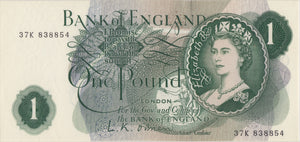 ONE POUND BANKNOTE BANK OF ENGLAND O'BRIEN £1 - 96 - £1 BANKNOTE - Cambridgeshire Coins