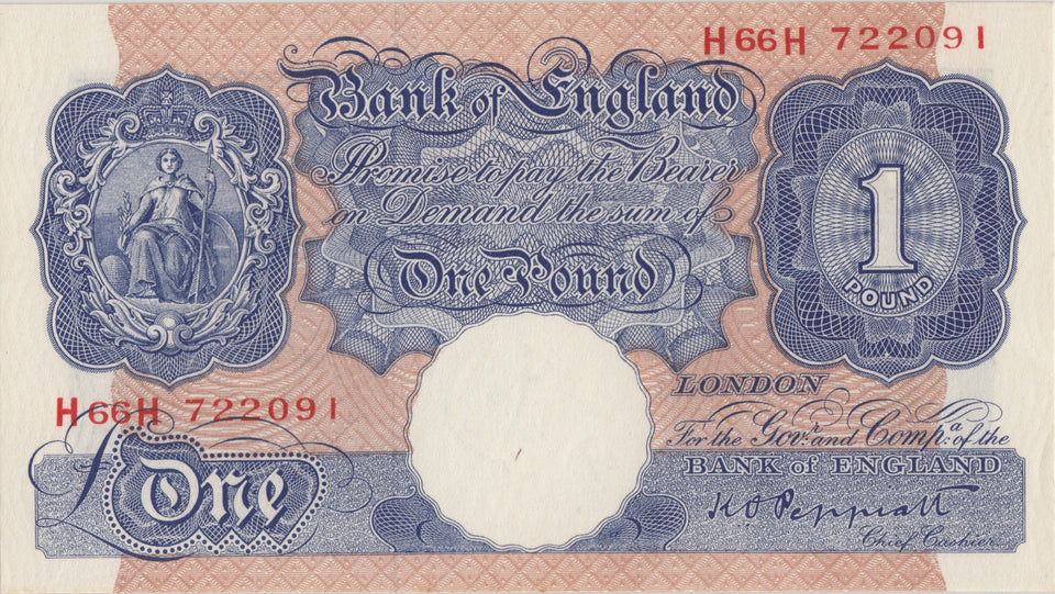 ONE POUND BANKNOTE BANK OF ENGLAND PEPPIATT £1 - 115 - £1 BANKNOTE - Cambridgeshire Coins