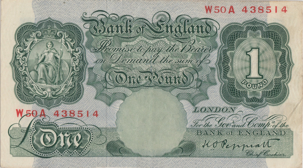 ONE POUND BANKNOTE BANK OF ENGLAND PEPPIATT £1 - 12 - £1 BANKNOTE - Cambridgeshire Coins