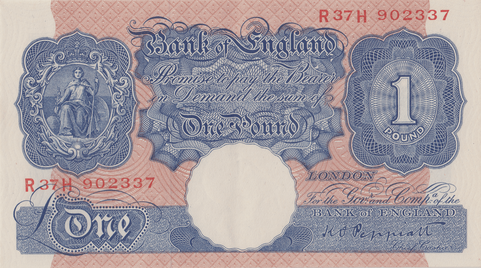 ONE POUND BANKNOTE BANK OF ENGLAND PEPPIATT £1 - 179 - £1 BANKNOTE - Cambridgeshire Coins