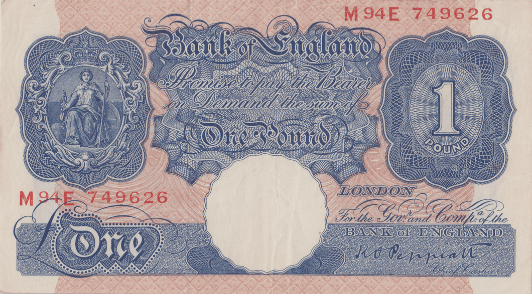 ONE POUND BANKNOTE BANK OF ENGLAND PEPPIATT £1 - 183 - £1 BANKNOTE - Cambridgeshire Coins