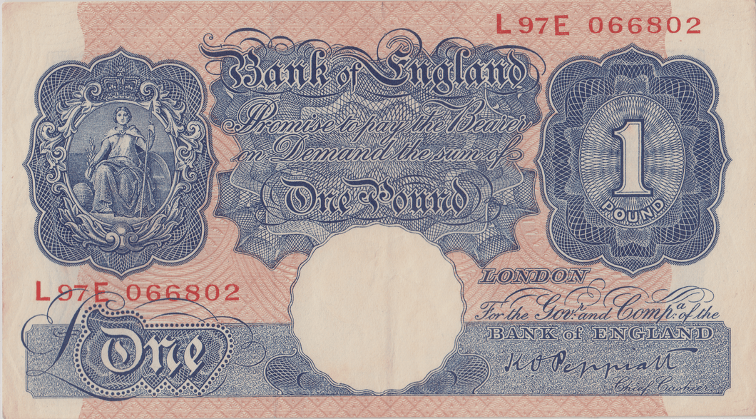 ONE POUND BANKNOTE BANK OF ENGLAND PEPPIATT £1 - 184 - £1 BANKNOTE - Cambridgeshire Coins