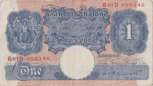 ONE POUND BANKNOTE BANK OF ENGLAND PEPPIATT £1 - 190 - £1 BANKNOTE - Cambridgeshire Coins