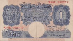 ONE POUND BANKNOTE BANK OF ENGLAND PEPPIATT £1 - 192 - £1 BANKNOTE - Cambridgeshire Coins