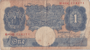 ONE POUND BANKNOTE BANK OF ENGLAND PEPPIATT £1 - 197 - £1 BANKNOTE - Cambridgeshire Coins