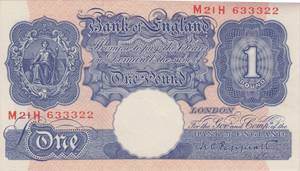 ONE POUND BANKNOTE BANK OF ENGLAND PEPPIATT £1 - 200 - £1 BANKNOTE - Cambridgeshire Coins