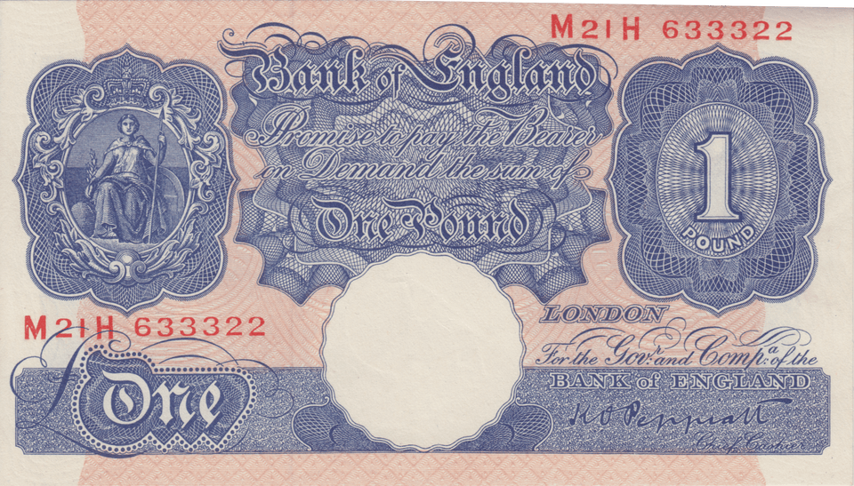 ONE POUND BANKNOTE BANK OF ENGLAND PEPPIATT £1 - 200 - £1 BANKNOTE - Cambridgeshire Coins