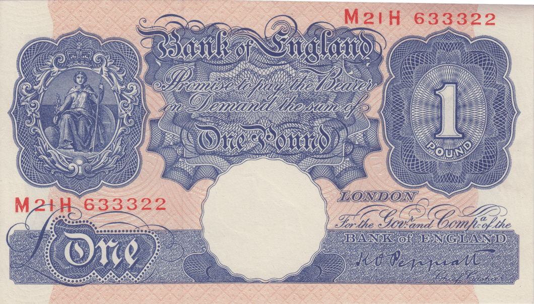 ONE POUND BANKNOTE BANK OF ENGLAND PEPPIATT £1 - 200 - £1 BANKNOTE - Cambridgeshire Coins