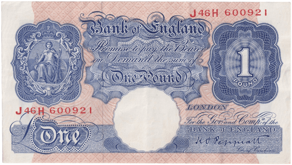 ONE POUND BANKNOTE BANK OF ENGLAND PEPPIATT £1-206 - £1 BANKNOTE - Cambridgeshire Coins