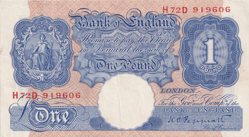 ONE POUND BANKNOTE BANK OF ENGLAND PEPPIATT £1-89 - £1 BANKNOTE - Cambridgeshire Coins