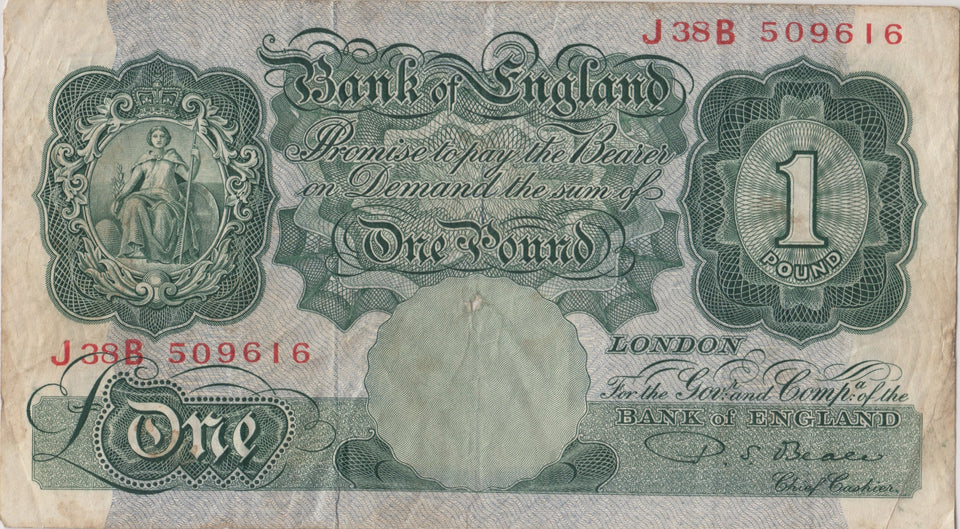 ONE POUND BANKNOTE BEALE £1 - 84 - £1 BANKNOTE - Cambridgeshire Coins