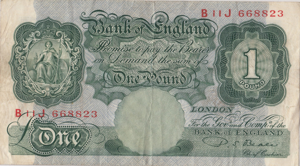 ONE POUND BANKNOTE BEALE £1 - 86 - £1 BANKNOTE - Cambridgeshire Coins