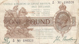 ONE POUND BANKNOTE BRADBURY REF £1-102 - £1 BANKNOTE - Cambridgeshire Coins
