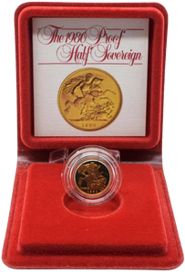 1980 GOLD PROOF HALF SOVEREIGN BOXED