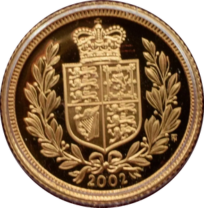 2002 GOLD PROOF HALF SOVEREIGN BOXED