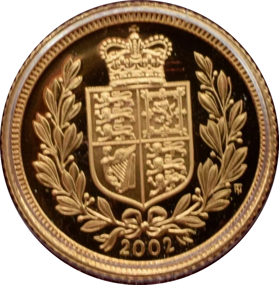 2002 GOLD PROOF HALF SOVEREIGN BOXED