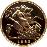1982 GOLD PROOF HALF SOVEREIGN BOXED