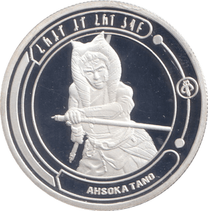 STAR WARS SILVER PLATED AHSOKA TANO TOKEN ( PROOF ) - OTHER TOKENS - Cambridgeshire Coins