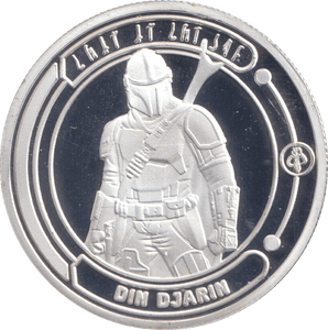 STAR WARS SILVER PLATED DIN DJARIN TOKEN ( PROOF ) - OTHER TOKENS - Cambridgeshire Coins