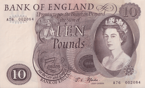 TEN POUNDS BANKNOTE FFORDE REF £10-24 ( AUNC ) - £10 Banknotes - Cambridgeshire Coins