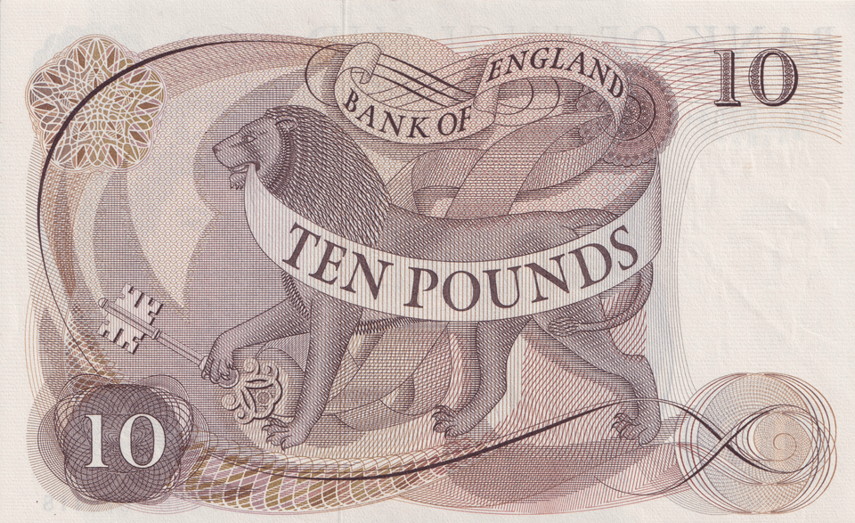TEN POUNDS BANKNOTE HOLLOM £10 REF-103 - £10 Banknotes - Cambridgeshire Coins