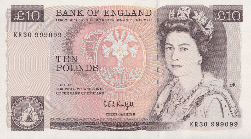 TEN POUNDS BANKNOTE KENTFIELD REF £10-39 ( UNC ) - £10 Banknotes - Cambridgeshire Coins