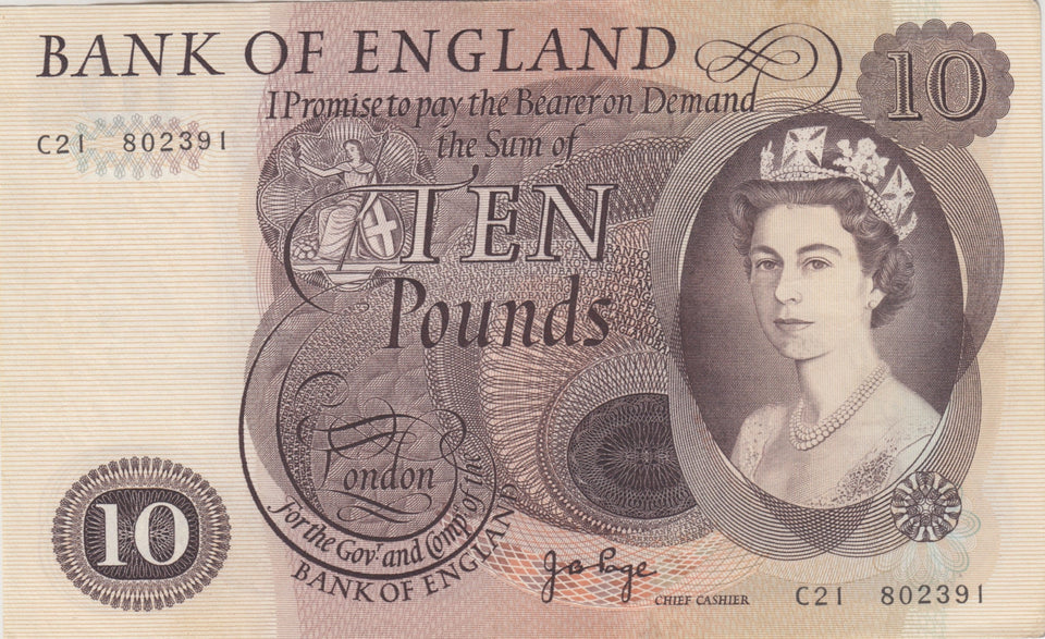 TEN POUNDS BANKNOTE PAGE REF £10 - 95 - £10 Banknotes - Cambridgeshire Coins