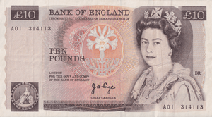 TEN POUNDS BANKNOTE PAGE REF £10-35 ( VF ) - £10 Banknotes - Cambridgeshire Coins