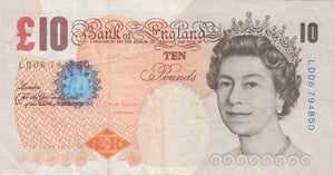 TEN POUNDS BANKNOTE SALMON REF £10 - 86 - £10 Banknotes - Cambridgeshire Coins