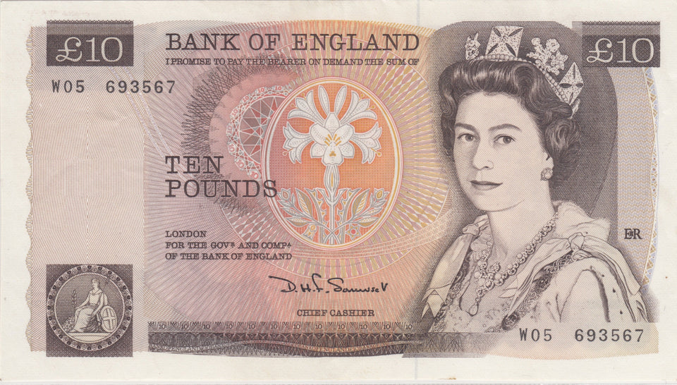 TEN POUNDS BANKNOTE SOMMERSET REF £10-4 - £10 Banknotes - Cambridgeshire Coins
