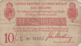 TEN SHILLING BANKNOTE JOHN BRADBURY REF SHILL - 68 - 10 SHILLINGS BANKNOTES - Cambridgeshire Coins