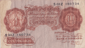 TEN SHILLINGS BANKNOTE BEALE REF SHILL - 49 - 10 SHILLINGS BANKNOTES - Cambridgeshire Coins