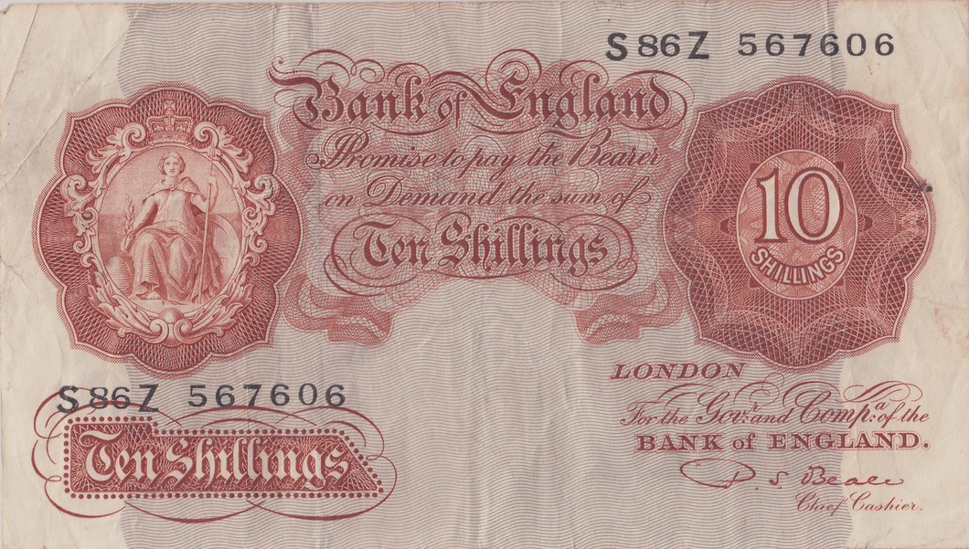 TEN SHILLINGS BANKNOTE BEALE REF SHILL - 51 - 10 SHILLINGS BANKNOTES - Cambridgeshire Coins