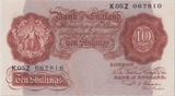 TEN SHILLINGS BANKNOTE BEALE REF SHILL - 53 - 10 SHILLINGS BANKNOTES - Cambridgeshire Coins