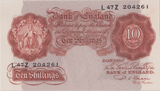 TEN SHILLINGS BANKNOTE BEALE REF SHILL - 61 - 10 SHILLINGS BANKNOTES - Cambridgeshire Coins