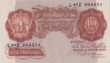 TEN SHILLINGS BANKNOTE BEALE REF SHILL - 64 - 10 SHILLINGS BANKNOTES - Cambridgeshire Coins