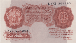 TEN SHILLINGS BANKNOTE BEALE REF SHILL - 66 - 10 SHILLINGS BANKNOTES - Cambridgeshire Coins