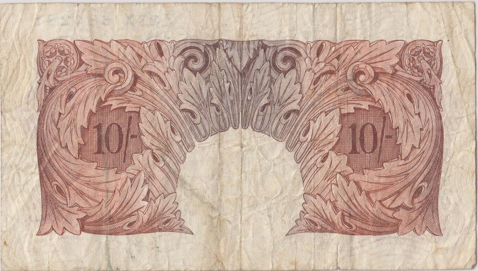 TEN SHILLINGS BANKNOTE O'BRIEN REF SHILL - 12 - 10 SHILLINGS BANKNOTES - Cambridgeshire Coins