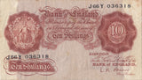 TEN SHILLINGS BANKNOTE O'BRIEN REF SHILL - 4 - 10 SHILLINGS BANKNOTES - Cambridgeshire Coins
