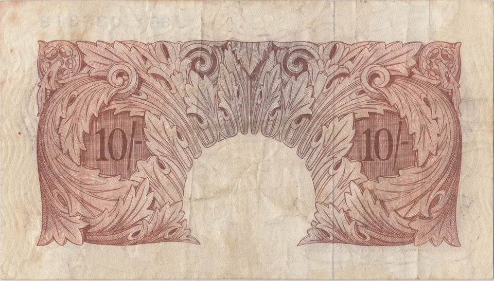 TEN SHILLINGS BANKNOTE O'BRIEN REF SHILL - 4 - 10 SHILLINGS BANKNOTES - Cambridgeshire Coins