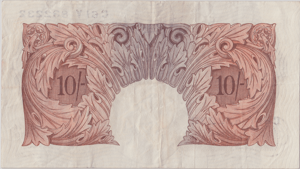 TEN SHILLINGS BANKNOTE O'BRIEN REF SHILL - 44 - 10 SHILLINGS BANKNOTES - Cambridgeshire Coins